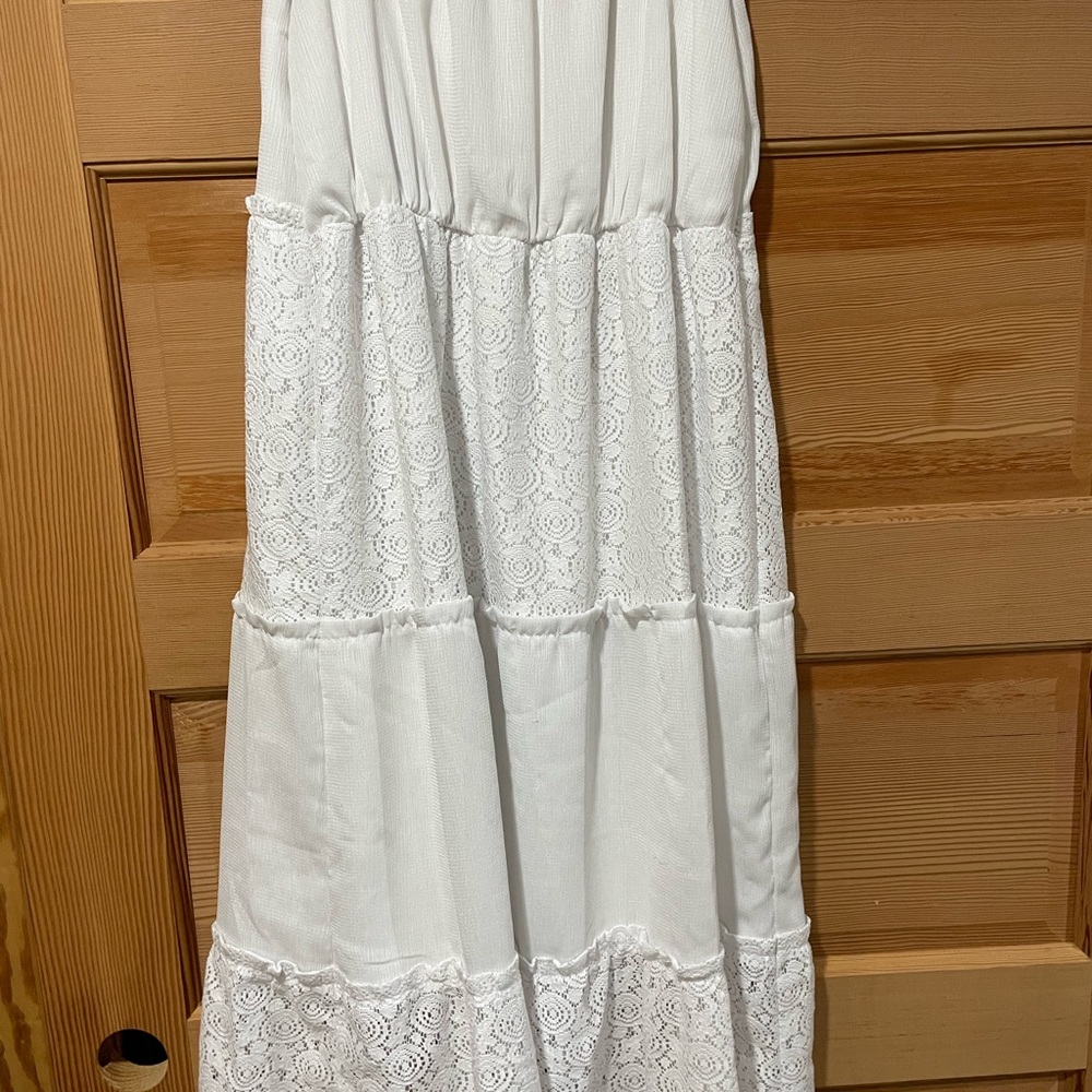 Girls size 14/16 “hippie” style tank top white dress